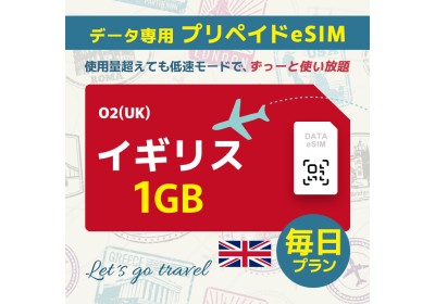 イギリス - 毎日 1GB（ヨーロッパ 33カ国）