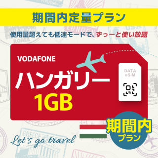 ハンガリー - 1GB/期間内（世界 55カ国）