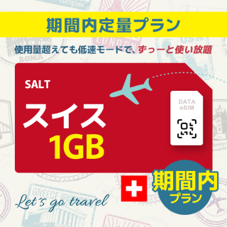 スイス - 1GB/期間内（世界 55カ国）