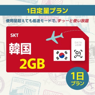 韓国 - 2GB/1日間