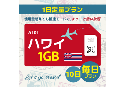 ハワイ - 毎日 1GB (10日間)